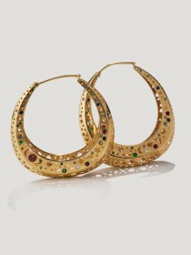 Hoops of Sa large with precious colour stones | parijewel